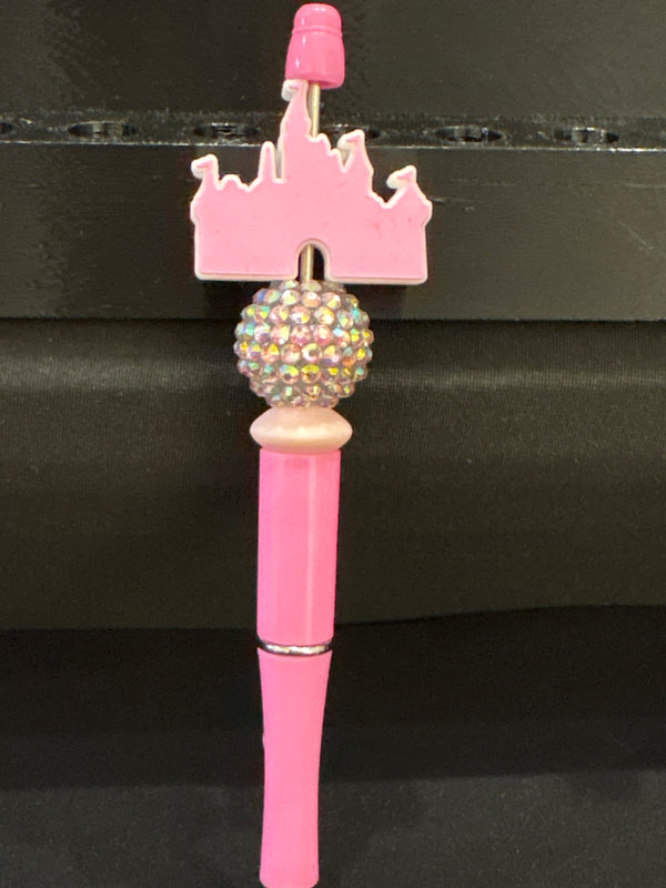 Disney Pink Castle: Focal Beaded Pen