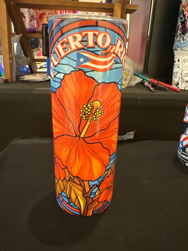 Puerto Rico Flor de Maga: Sublimated Tumbler 20oz