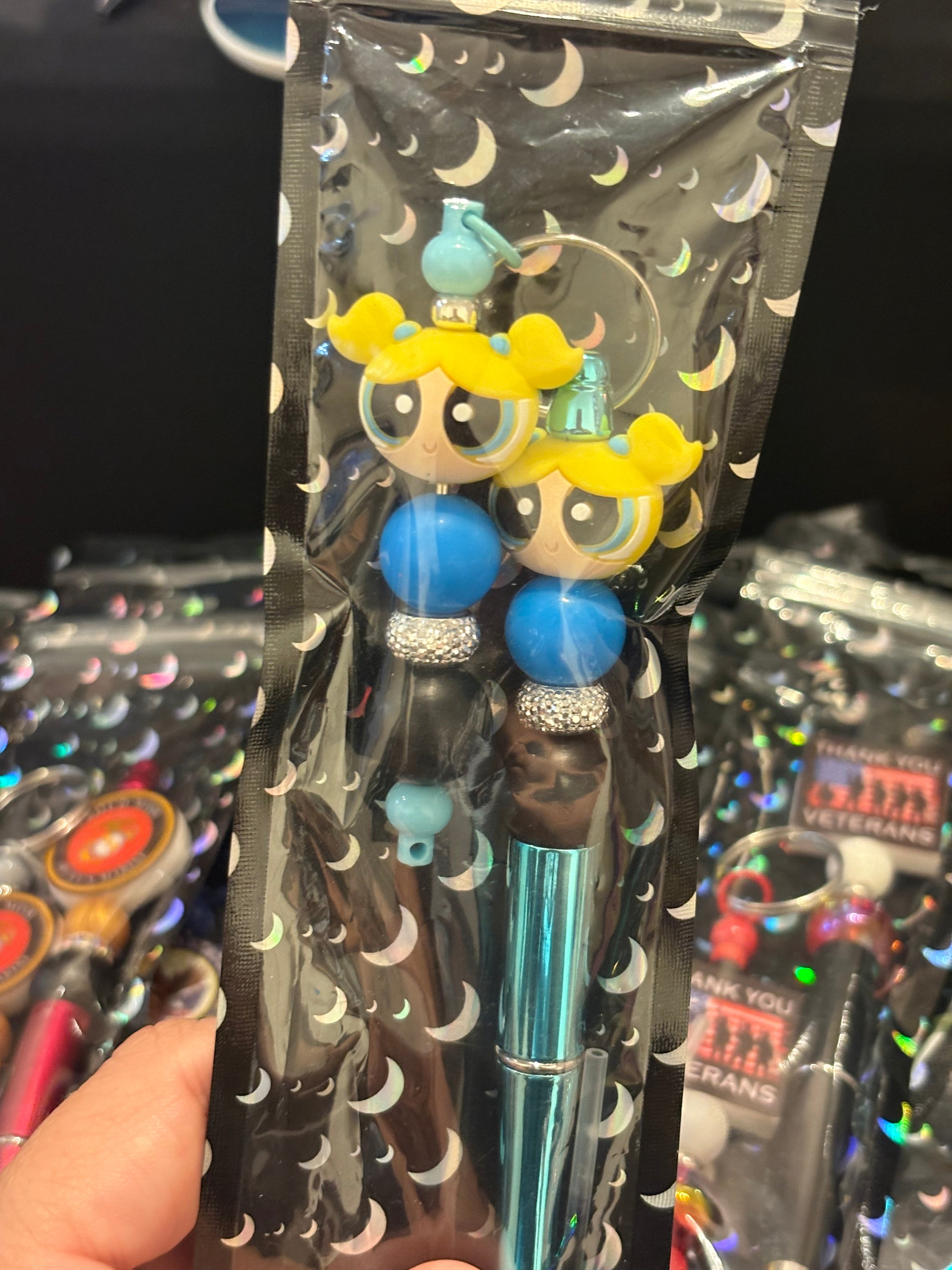 Bubbles PPG- Focal beaded pen with keychain