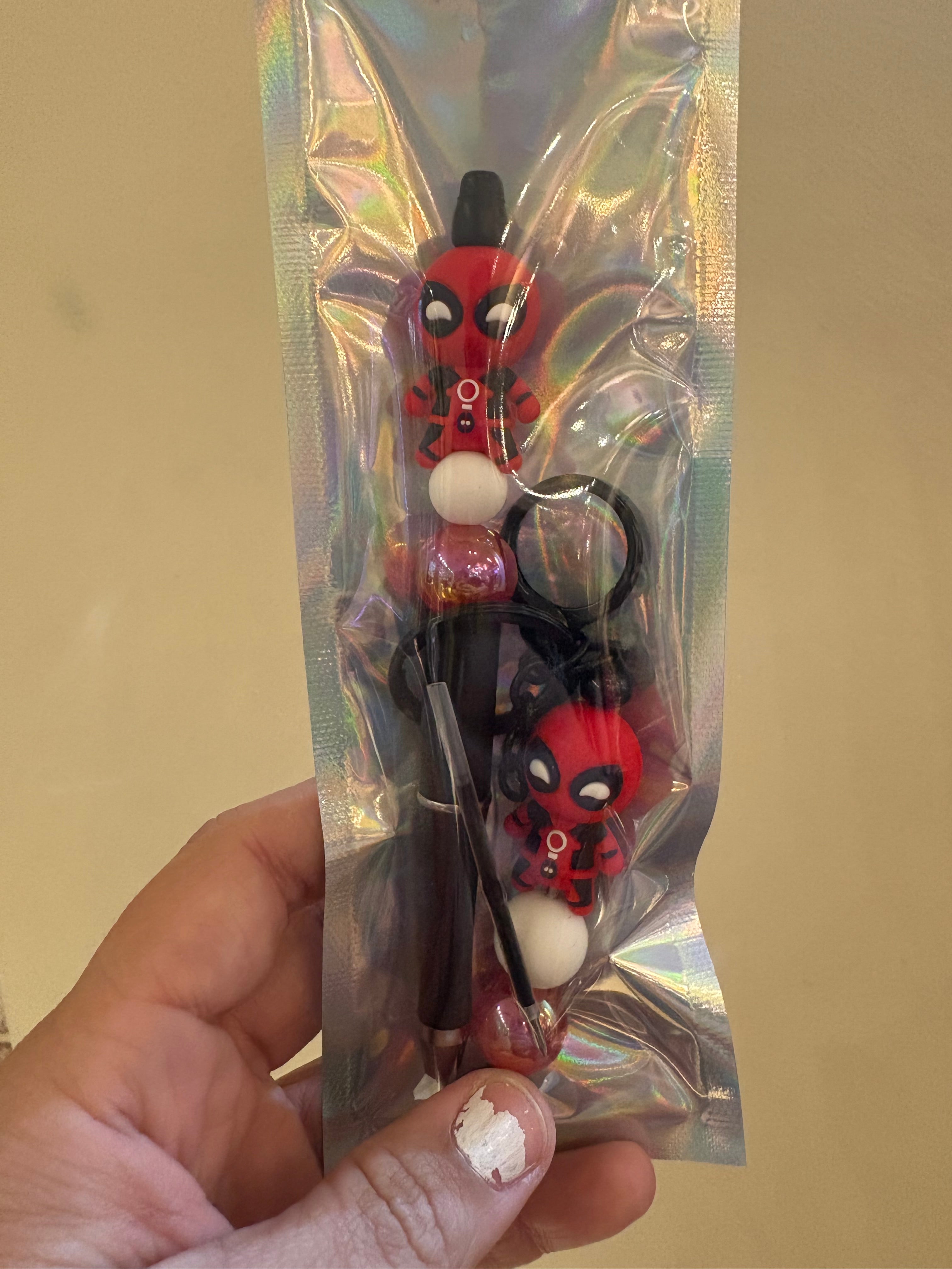 Deadpool- Focal beaded pen with keychain