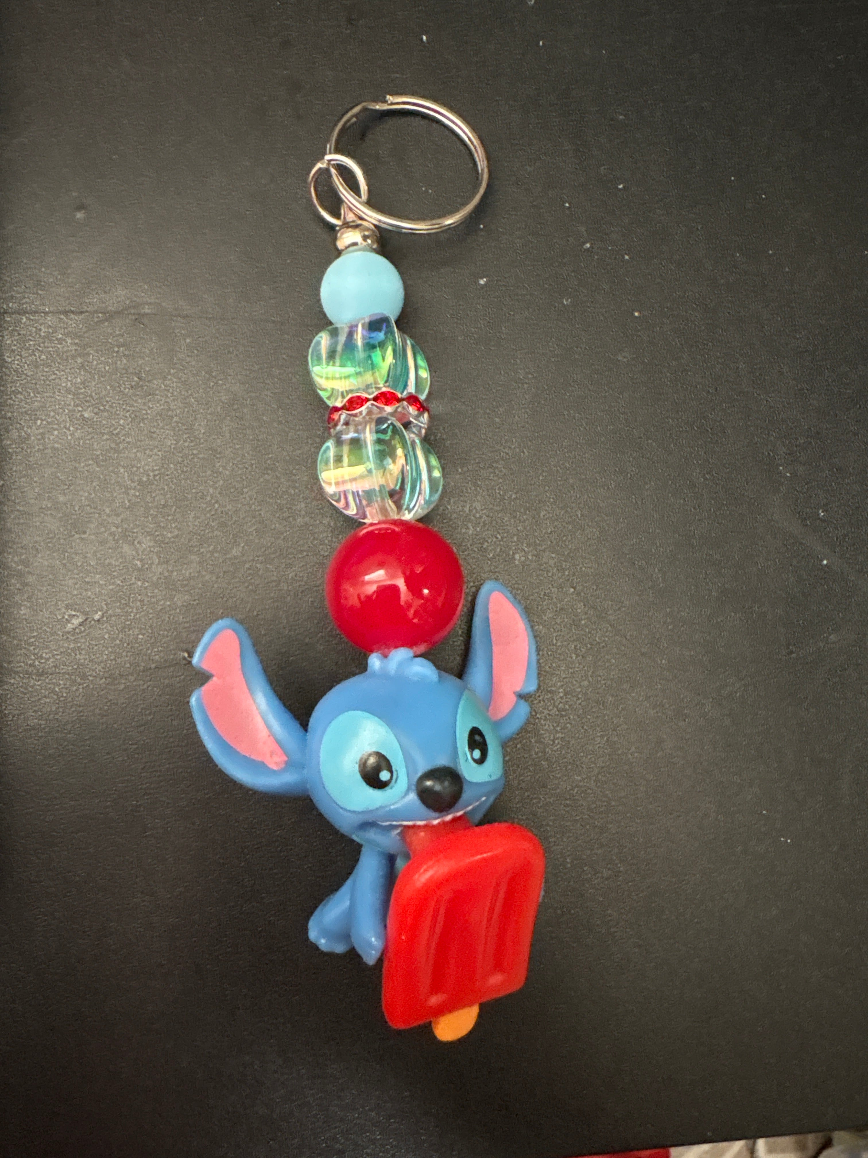 Stitch with a popsicle: Long Keychain